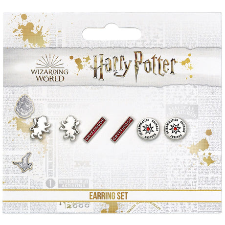 Gryffindor Silver Plated Earring Set: 5 - Jewellery By Harry Potter