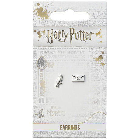 Hedwig Owl & Letter Silver Plated Earrings: 2 - Jewellery By Harry Potter