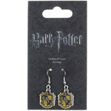 Hufflepuff Crest Silver Plated Earrings: 2 - Jewellery By Harry Potter