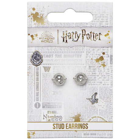 Harry Potter Silver Plated Time Turner Stud Earrings: 2 - Jewellery By Harry Potter