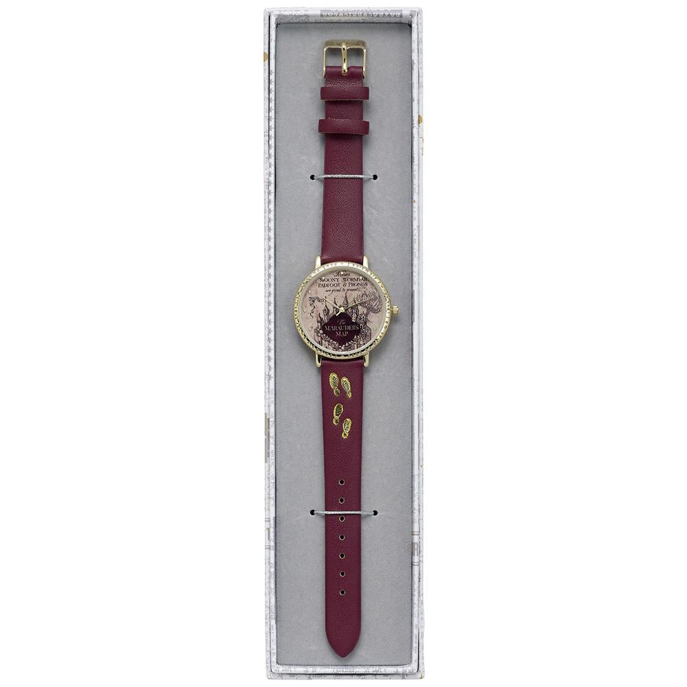 Marauders Map Ladies Watch with Burgundy Strap: 4 - Watches By Harry Potter