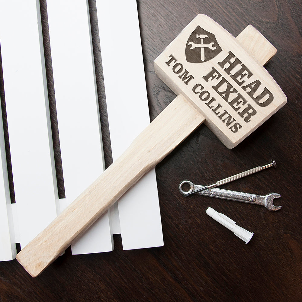 Personalised Head Fixer Wooden Mallet: 4 - Tools & Storage By Gift Moments