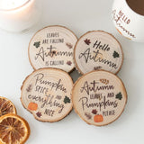 Autumn Wood Slice Coaster Set: 1 - Coasters By Gift Moments