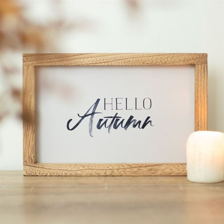 Hello Autumn Wooden Frame Decor Sign: 1 - Signs & Plaques By Gift Moments