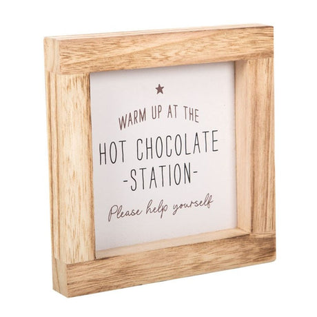 Hot Chocolate Station Wooden Sign: 3 - Signs & Plaques By Gift Moments