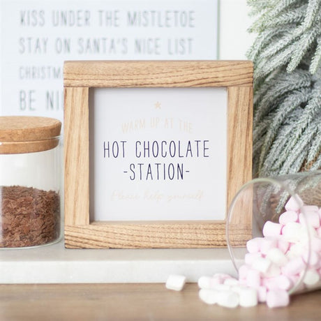 Hot Chocolate Station Wooden Sign: 1 - Signs & Plaques By Gift Moments