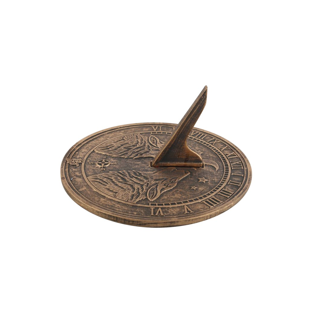 Howling Wolves Terracotta Sundial by Lisa Parker: 3 - Garden Ornaments By Gift Moments