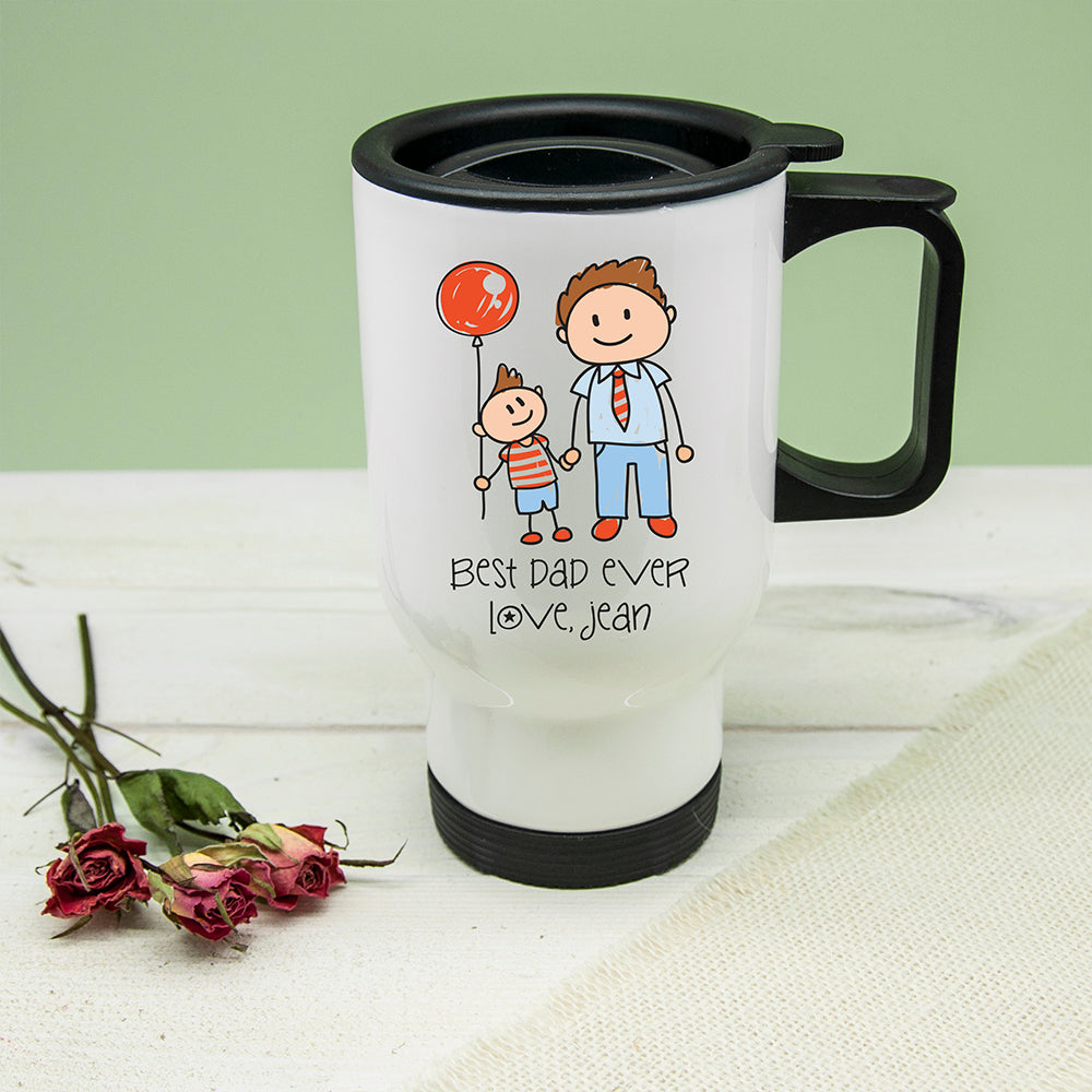 Personalised Kid’s Artwork Travel Mug for Dad: 1 - Travel Mugs By Gift Moments