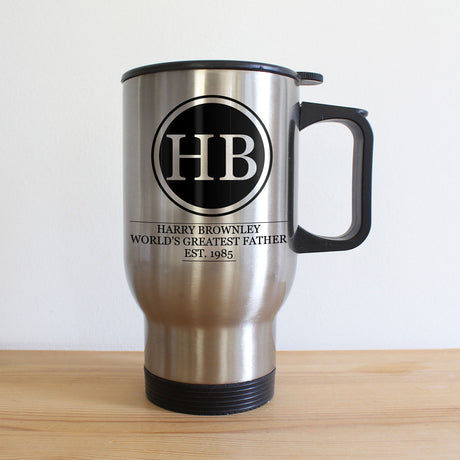 Personalised Monogram Travel Mug for Parents: 1 - Father - Travel Mugs By Gift Moments