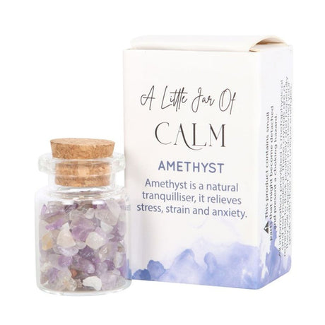 Jar of Calm Amethyst Crystal in a Matchbox: 2 - By Gift Moments