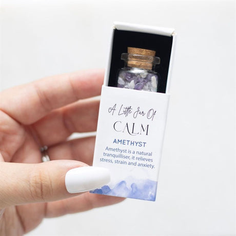 Jar of Calm Amethyst Crystal in a Matchbox: 1 - By Gift Moments