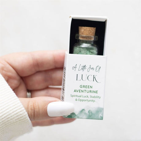 Jar of Luck Aventurine Crystal in a Matchbox: 1 - By Gift Moments