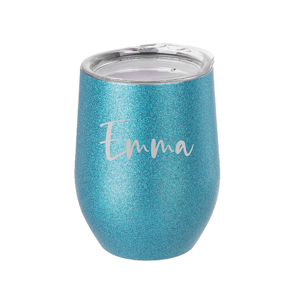 Personalised Glitter Stemless Wine Tumbler: 1 - Tumblers By Gift Moments