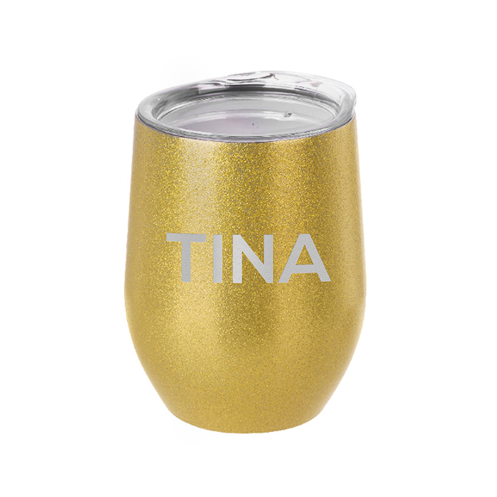 Personalised Glitter Stemless Wine Tumbler: 4 - Tumblers By Gift Moments