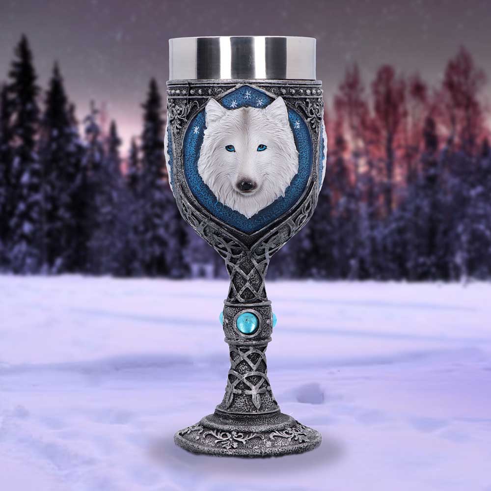 White Winter Ghost Wolf Wine Glass Goblet - Goblets & Chalices at Gift Moments