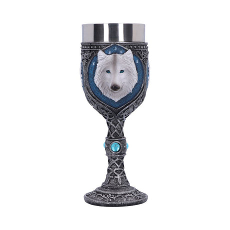 White Winter Ghost Wolf Wine Glass Goblet Default Title - Goblets & Chalices at Gift Moments