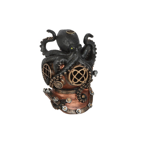 Kraken on Diver’s Helmet Backflow Incense Burner: 3 - Incense Holders By Gift Moments