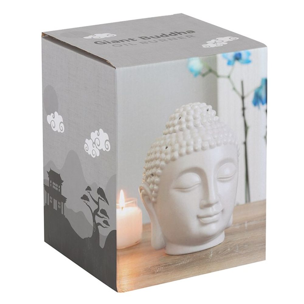 Large Grey Buddha Head Oil Burner: 6 - Oil & Wax Burners By Gift Moments