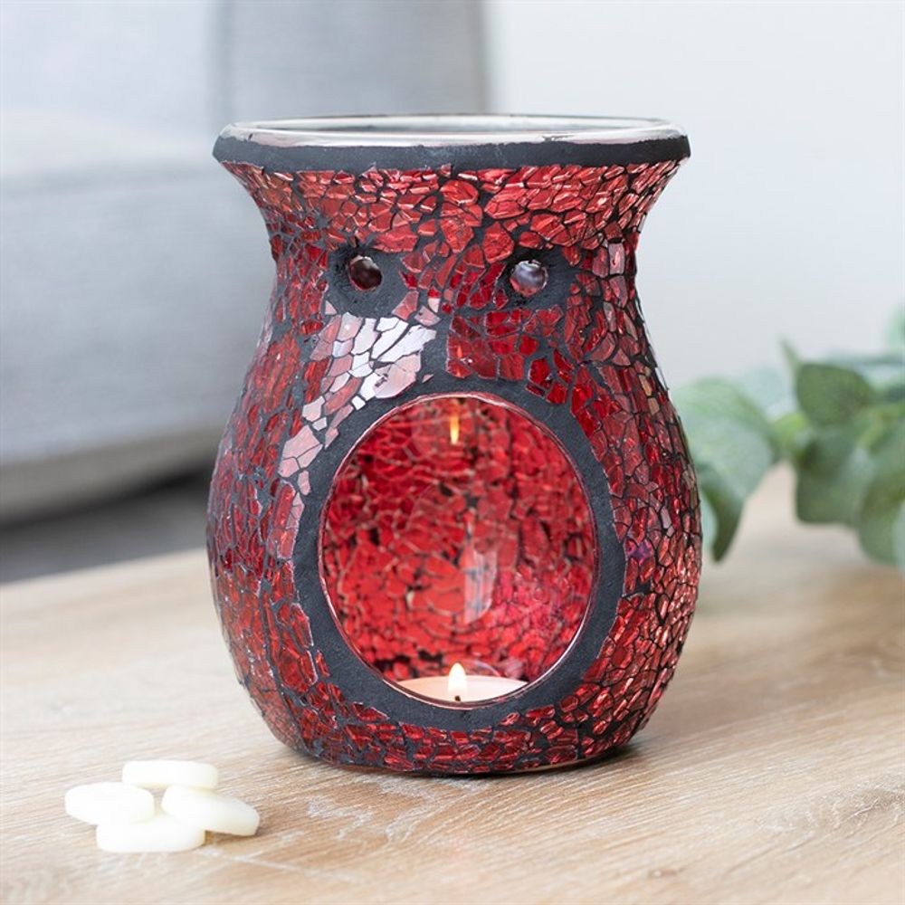 Large Red Crackle Glass Oil Burner: 1 - Oil & Wax Burners By Gift Moments