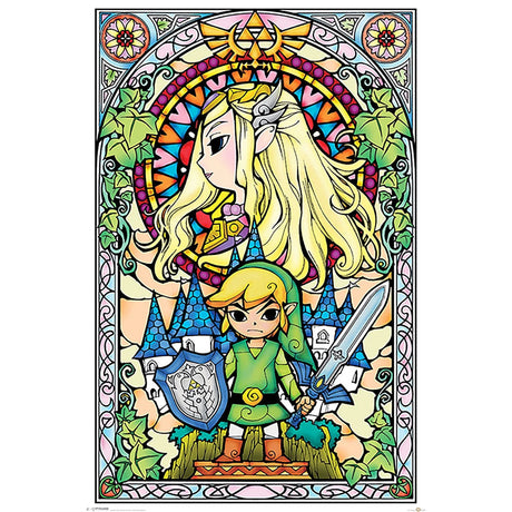 The Legend Of Zelda Stained Glass Poster 25: 1 - Posters By The Legend Of Zelda