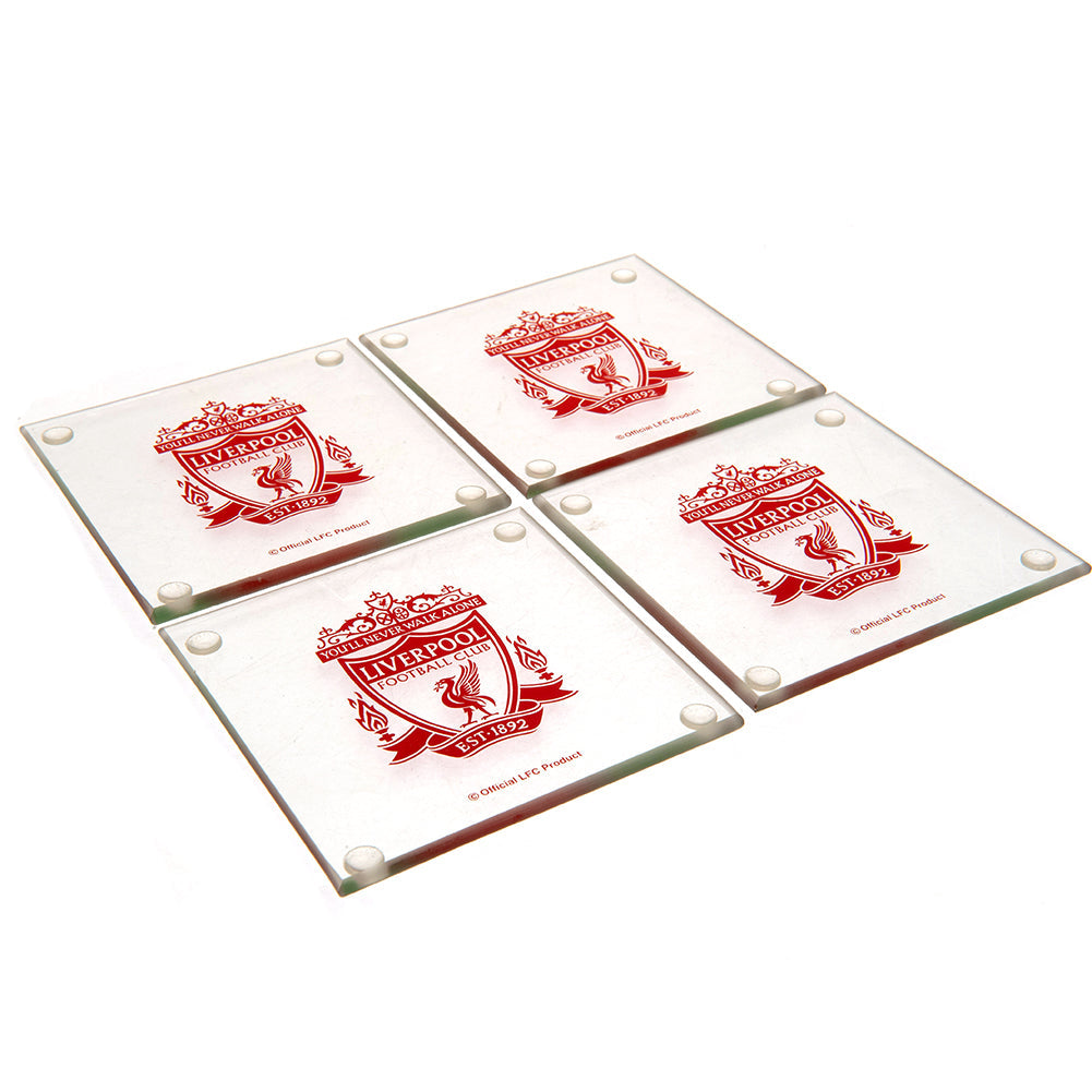 Liverpool FC Glass Coaster Set - Pack of 4: 3 - Coasters By Liverpool