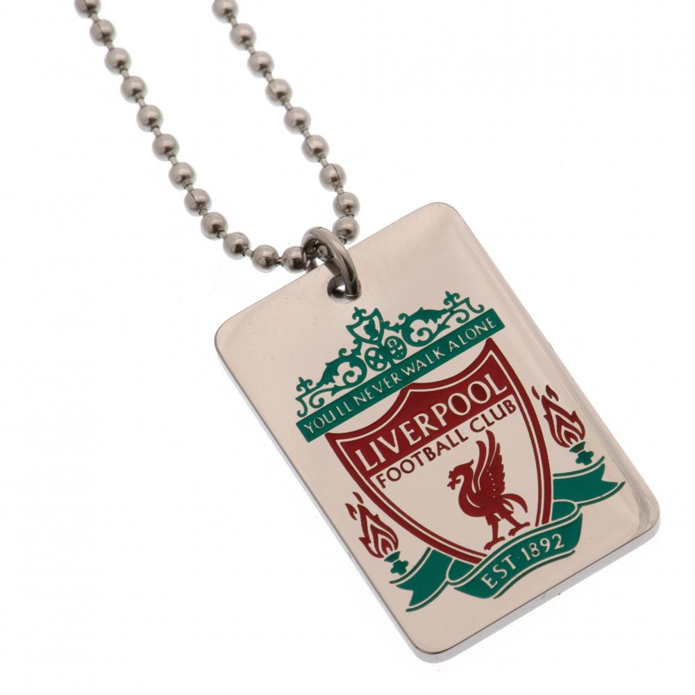 Liverpool FC Enamel Crest Dog Tag & Chain: 2 - Jewellery By Liverpool