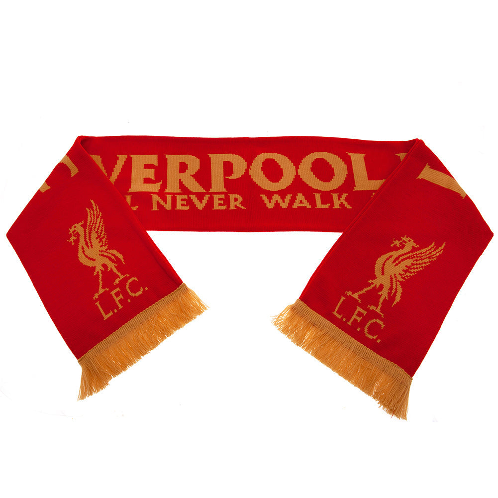 Liverpool FC Gold Liverbird Scarf: 3 - Scarves By Liverpool