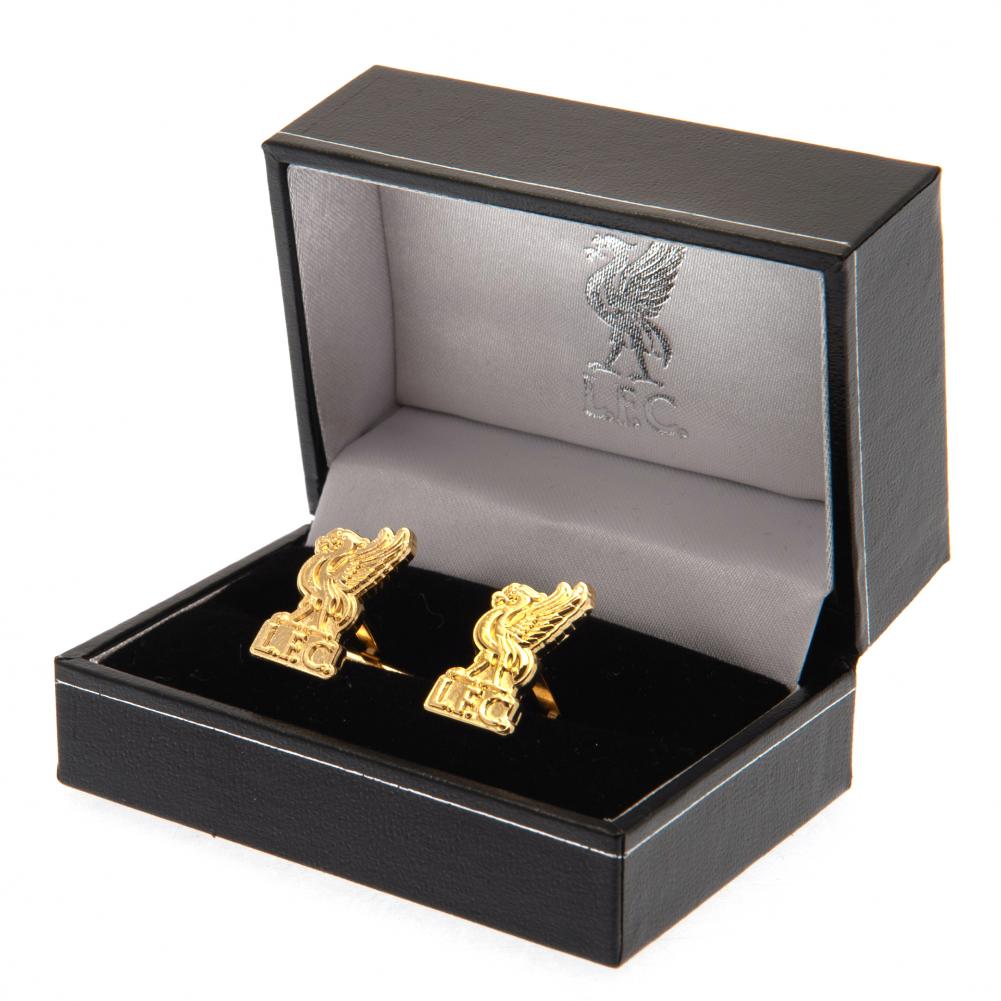 Liverpool FC Gold Plated Cufflinks LB: 1 - Cufflinks & Tie Slides By Liverpool