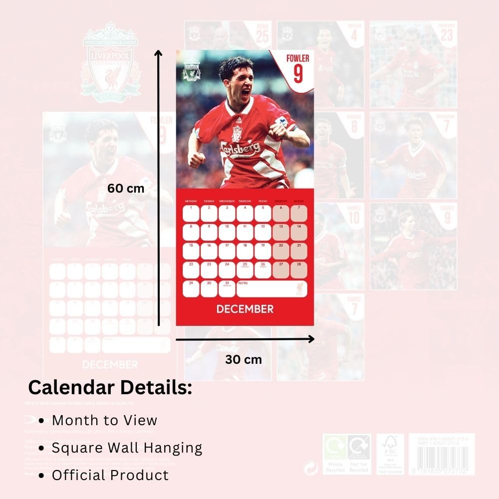 Liverpool FC Legends 2025 Square Wall Calendar: 5 - Calendars & Planners By Liverpool