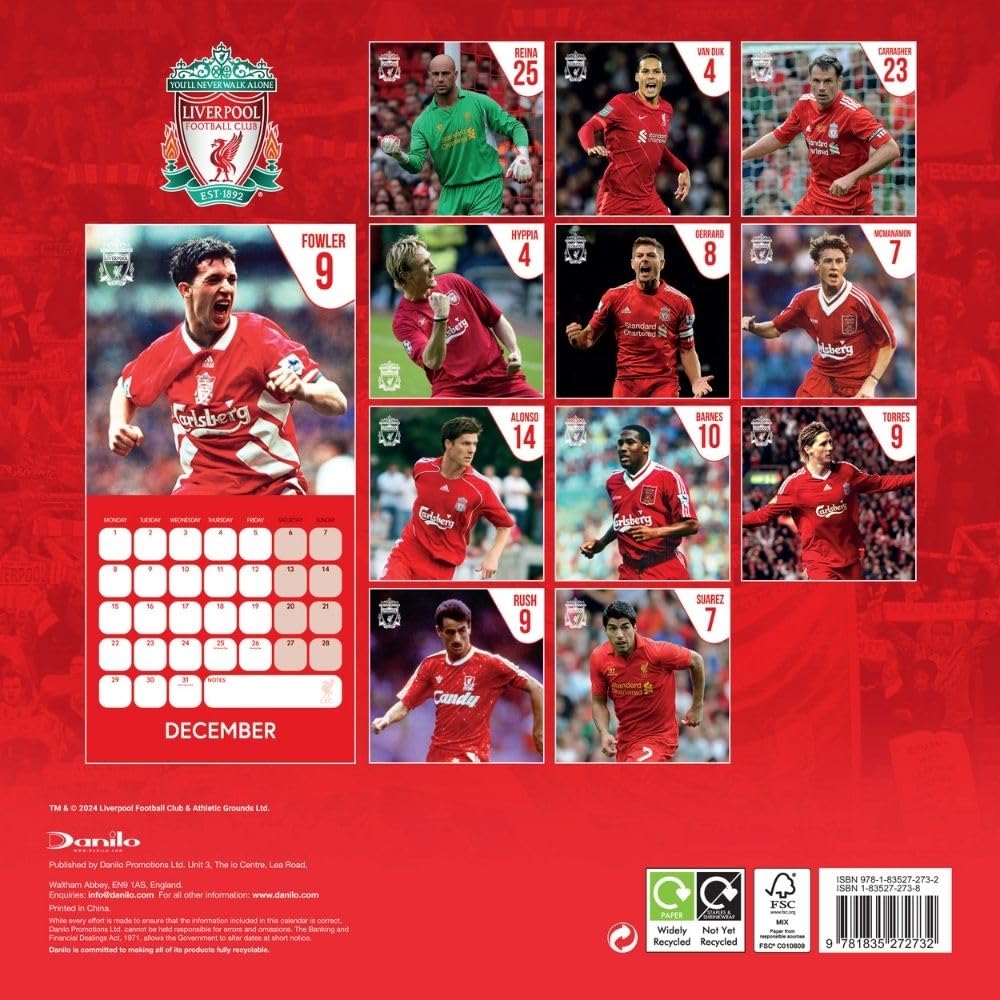 Liverpool FC Legends 2025 Square Wall Calendar: 4 - Calendars & Planners By Liverpool