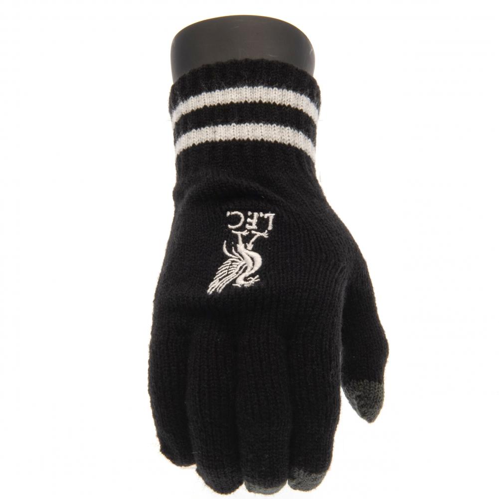 Liverpool FC Touchscreen Knitted Gloves Youths BK: 2 - Gloves By Liverpool