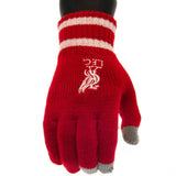 Liverpool FC Touchscreen Knitted Gloves Youths RD: 2 - Gloves By Liverpool