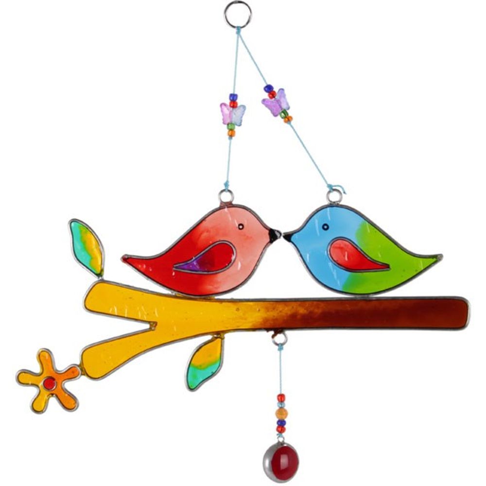 Love Birds On A Branch Suncatcher: 1 - Suncatchers By Gift Moments