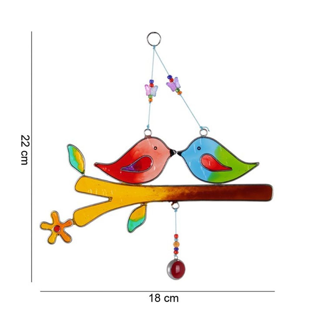 Love Birds On A Branch Suncatcher: 2 - Suncatchers By Gift Moments