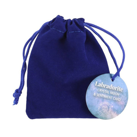 Love You to the Moon Labradorite Crystal Moon in a Bag: 3 - By Gift Moments