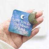 Love You to the Moon Labradorite Crystal Moon in a Bag: 4 - By Gift Moments