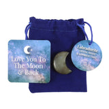 Love You to the Moon Labradorite Crystal Moon in a Bag: 1 - By Gift Moments