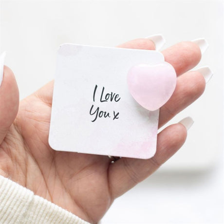 I Love You Rose Quartz Crystal Heart in a Bag: 4 - By Gift Moments