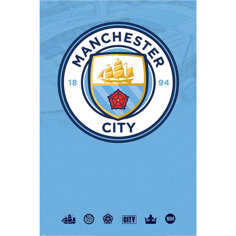 Manchester City FC Crest Poster 162: 1 - Posters By Manchester City