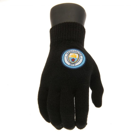 Manchester City FC Junior Knitted Gloves: 2 - Gloves By Manchester City