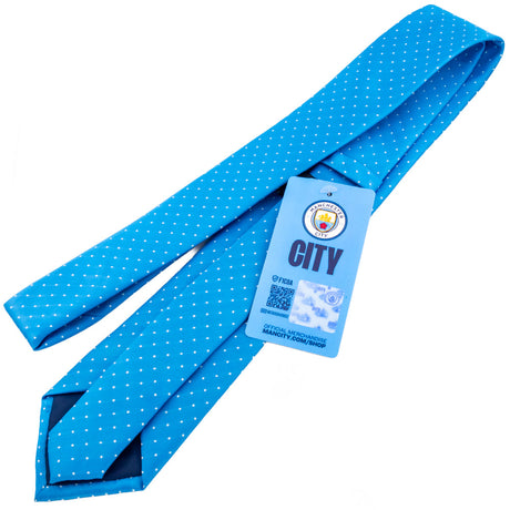 Manchester City FC Sky Blue Patterned Tie: 9 - Ties By Manchester City