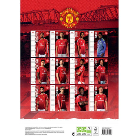 Manchester United FC 2025 A3 Wall Calendar: 4 - Calendars & Planners By Manchester United