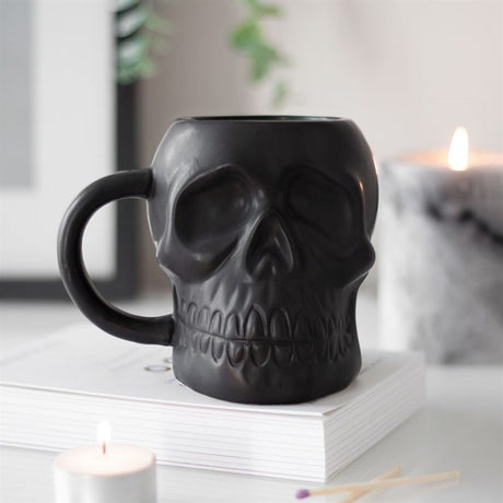 Matte Black Skull Mug: 1 - Mugs By Gift Moments