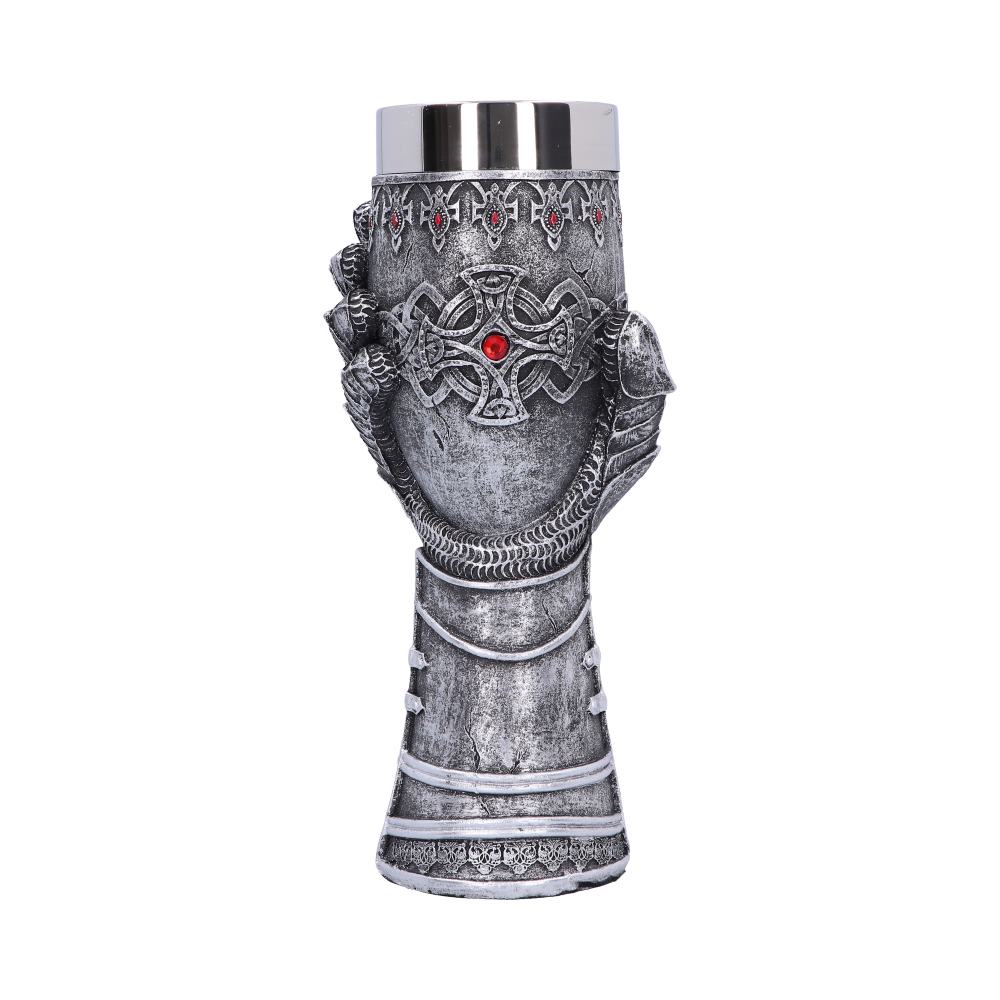 Medieval Knight Gauntlet Wine Goblet Hand Painted: 2 - Goblets & Chalices By NN Designs