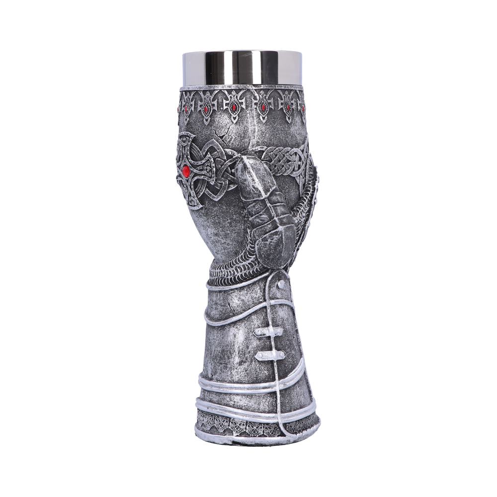 Medieval Knight Gauntlet Wine Goblet Hand Painted: 3 - Goblets & Chalices By NN Designs