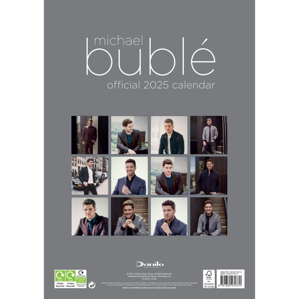 Michael Buble A3 Calendar 2025: 4 - Calendars By Michael Buble