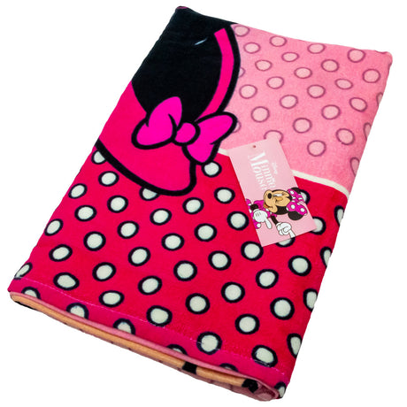 Minnie Mouse Pink Velour Beach Towel: 3 - Towels By Mickey & Minnie Mouse