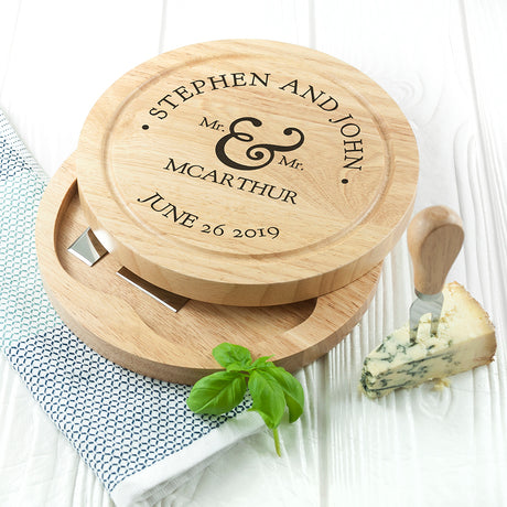 Personalised Mr & Mrs Classic Cheese Board Set Default Title - Cheese Boards at Gift Moments