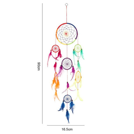 Vibrant Multi Rainbow Dreamcatcher 90cm: 2 - Dreamcatchers By Gift Moments