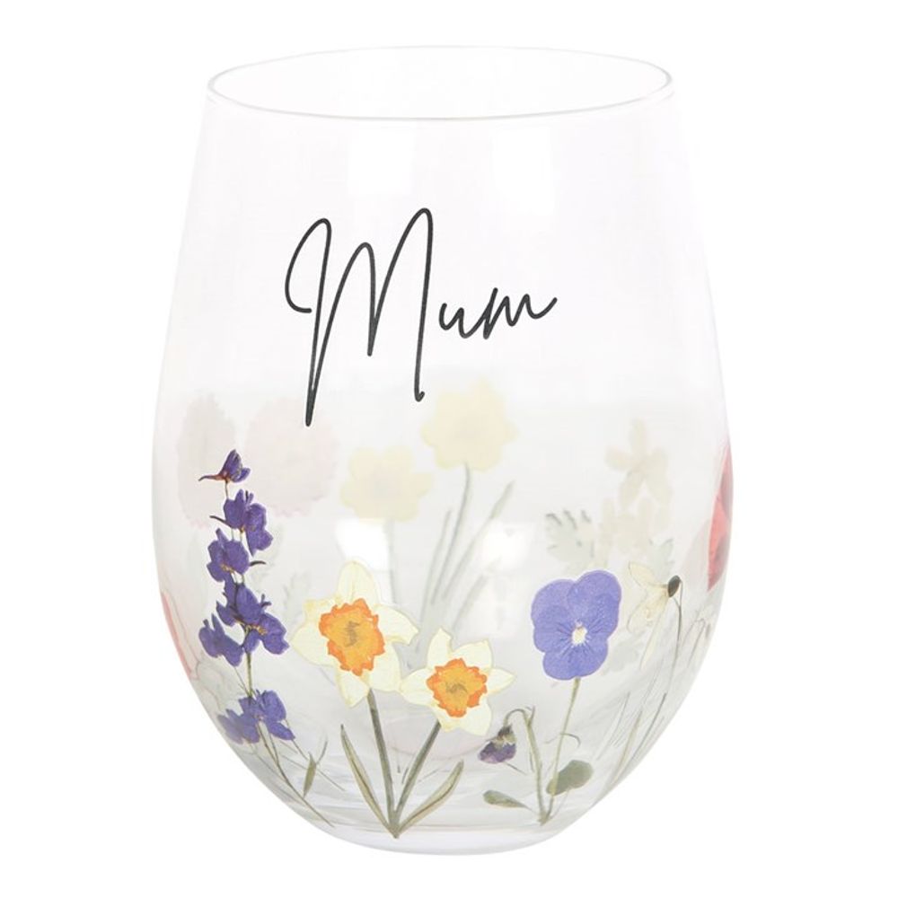 Mum Wildflower Stemless Glass: 1 - Glassware By Gift Moments